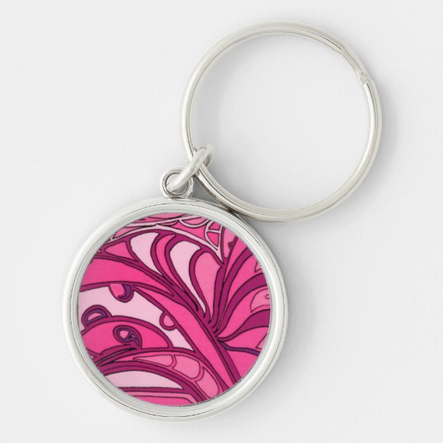 Abstract Pink Panel Painting Key Ring (Front)