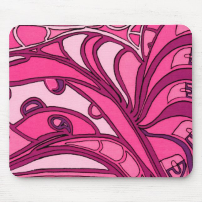 Abstract Pink Panel Painting Mouse Pad (Front)