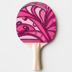 Abstract Pink Panel Painting Ping Pong Paddle