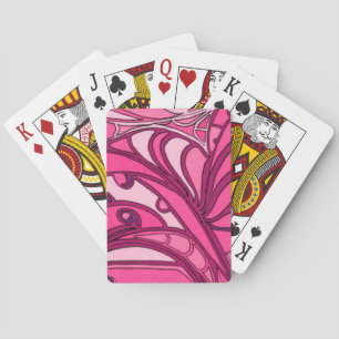 Abstract Pink Panel Painting Playing Cards