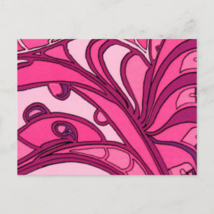 Abstract Pink Panel Painting Postcard
