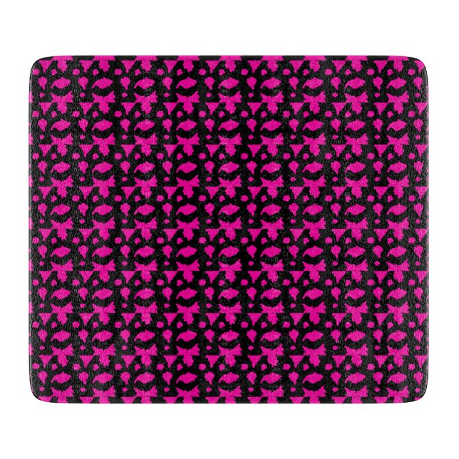 Abstract Pink Pattern Cutting Board (Front)