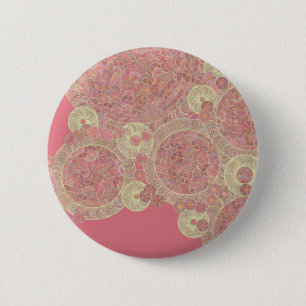 abstract pink pattern floral colour personalise ar 6 cm round badge