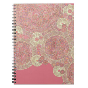 abstract pink pattern floral colour personalise ar notebook
