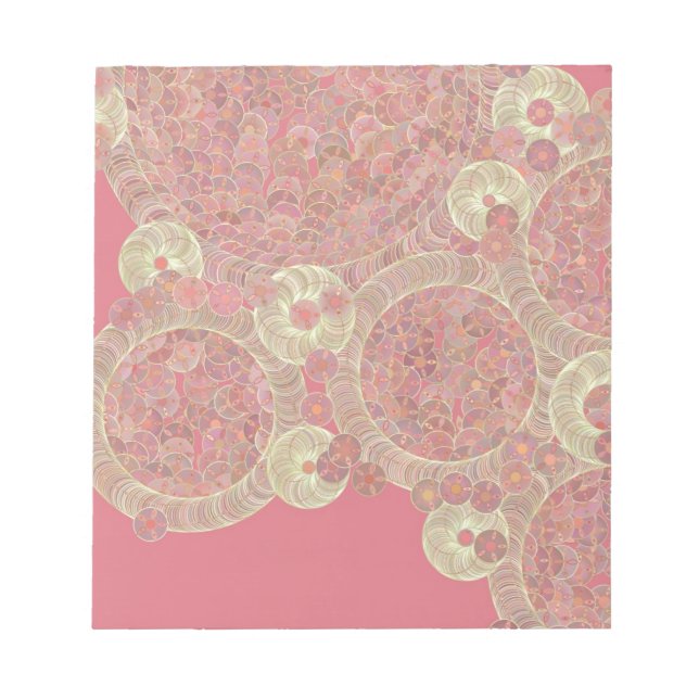 abstract pink pattern floral colour personalise ar notepad (Front)