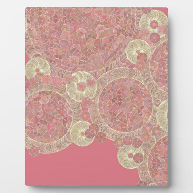 abstract pink pattern floral colour personalise ar plaque (Front)