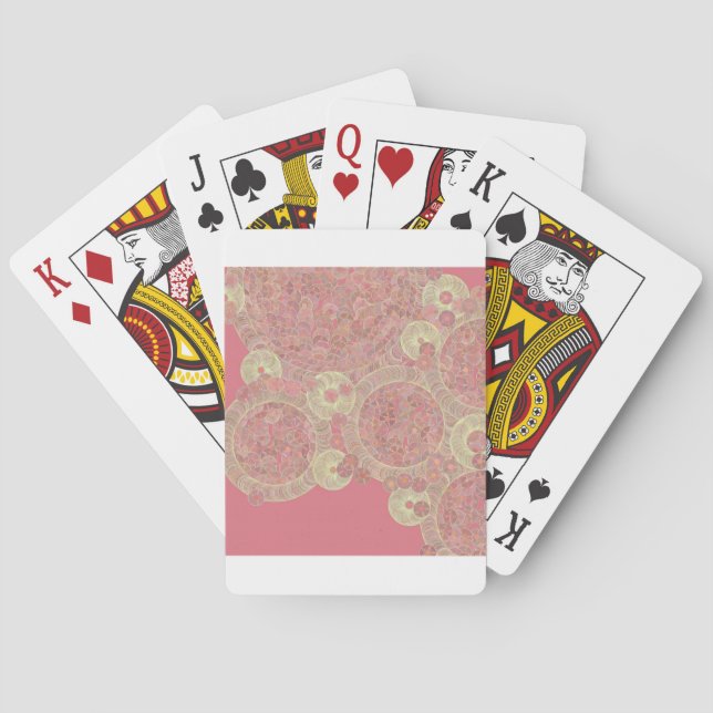 abstract pink pattern floral colour personalise ar playing cards (Back)