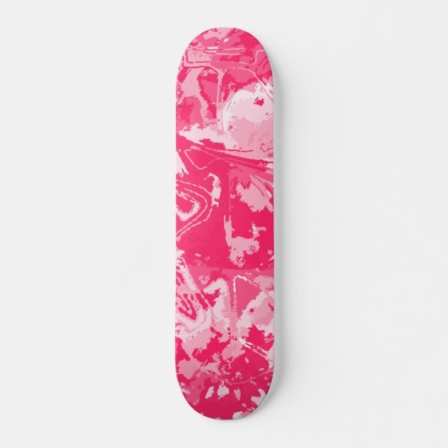 Abstract Pink Pattern skateboard (Front)