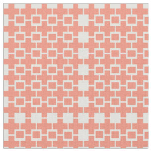 Abstract Pink Peach Cube Square Fabric