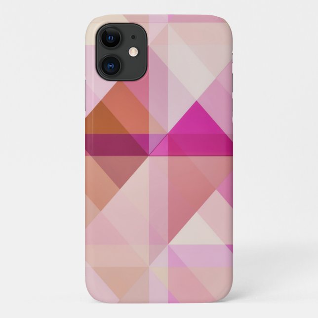 Abstract Pink Peach Geometric Phone Case (Back)