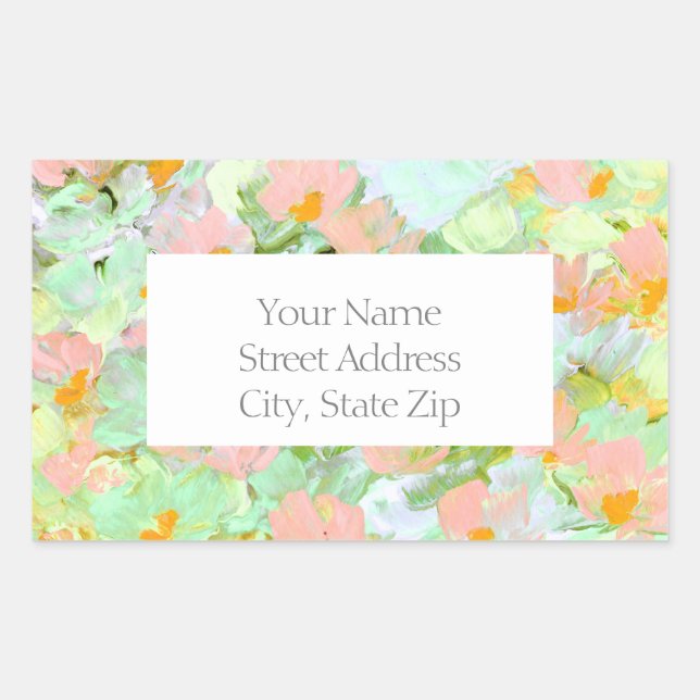 Abstract Pink Poppies labels (Front)