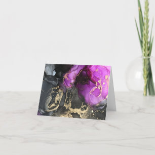 Abstract Pink Purple Black Gold Unique Art  Thank You Card