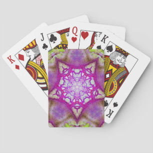 ABSTRACT PINK PURPLE FUCHSIA STAR PLAYING CARDS