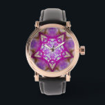 ABSTRACT PINK PURPLE FUCHSIA STAR WATCH<br><div class="desc">Vibrant , elegant and artistic design with a bright magenta green, violet colours.. Watercolor painting,  digital art and design by Bulgan Lumini (c)</div>