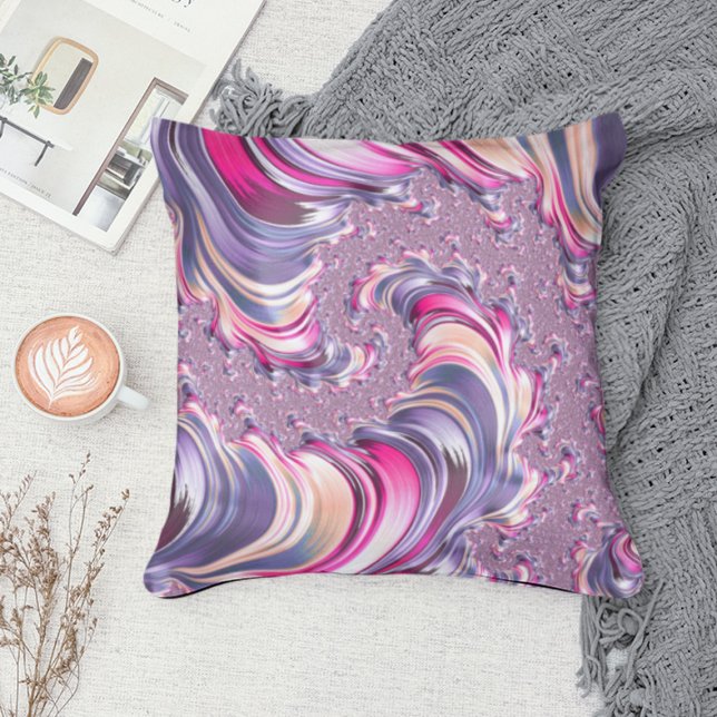 Abstract Pink Purple Spiral Fractal Cushion (Creator Uploaded)