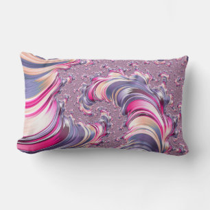 Abstract Pink Purple Spiral Fractal Lumbar Cushion