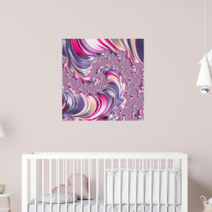Abstract Pink Purple Spiral Fractal Poster