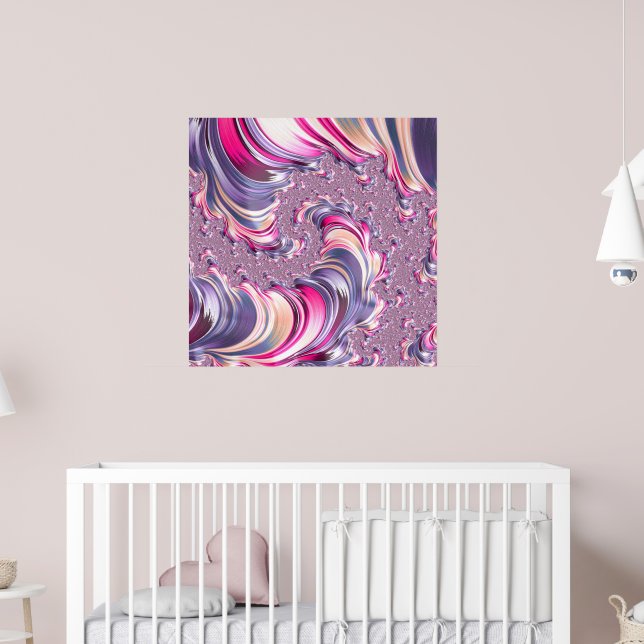 Abstract Pink Purple Spiral Fractal Poster (Nursery 2)
