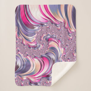 Abstract Pink Purple Spiral Fractal Sherpa Blanket