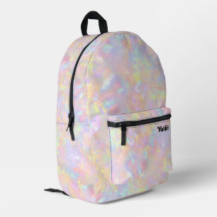 abstract pink purple yellow opal  printed backpack