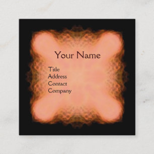 ABSTRACT PINK RED BROWN SQUARE MONOGRAM SQUARE BUSINESS CARD