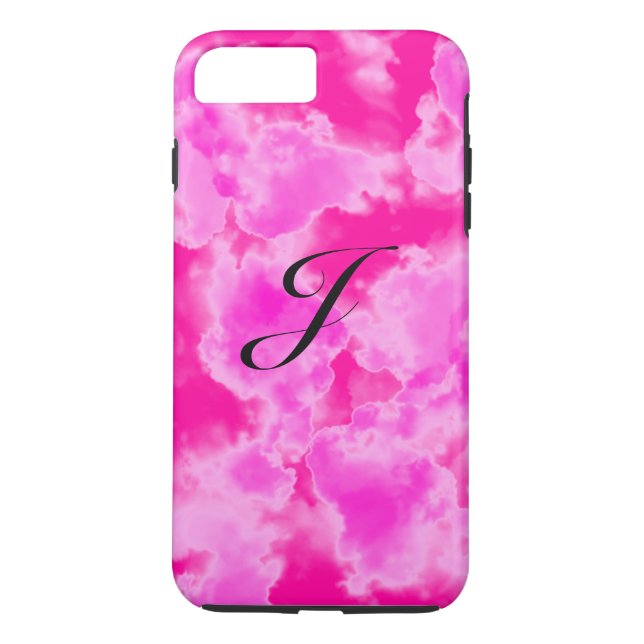 Abstract Pink Sky Pattern Monogram iPhone Case (Back)