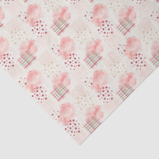 Abstract Pink Splotch & Dots Tissue Pape Paper