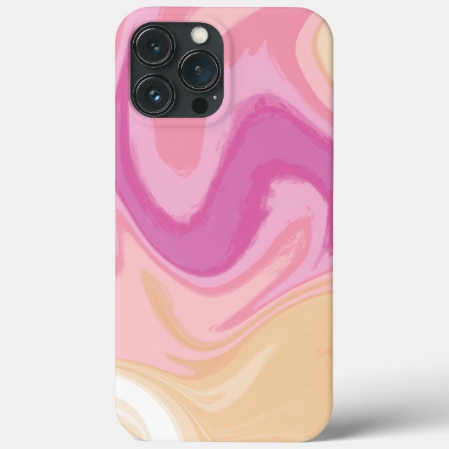 Abstract Pink Stripe Modern Phone Girly Case-Mate iPhone Case (Back)