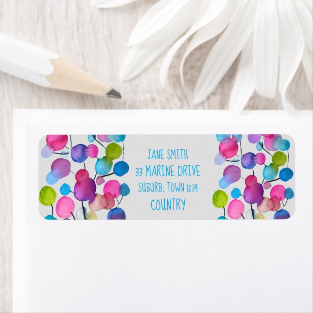 Abstract pink Summer Tree art Return Address Label (Insitu)