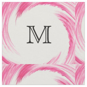 Abstract Pink Swirl Monogram Fabric