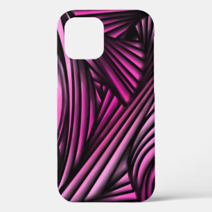 Abstract pink swirled lines iPhone 12 case