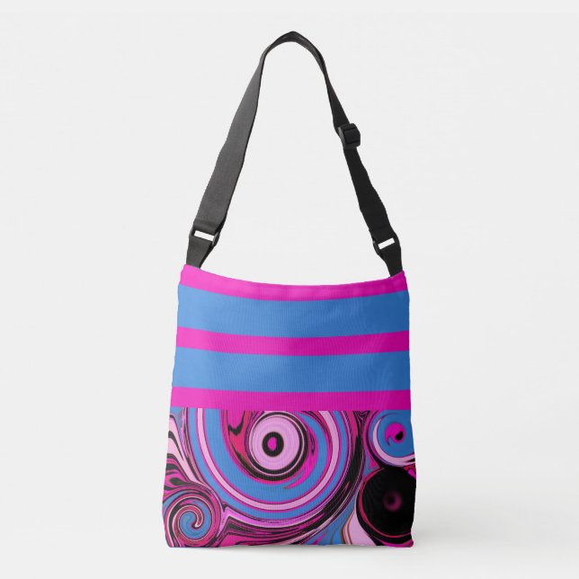 Abstract Pink Swirls Shoulder Bag (Front)
