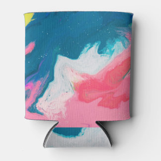 Abstract pink, turquoise: marble paint background can cooler