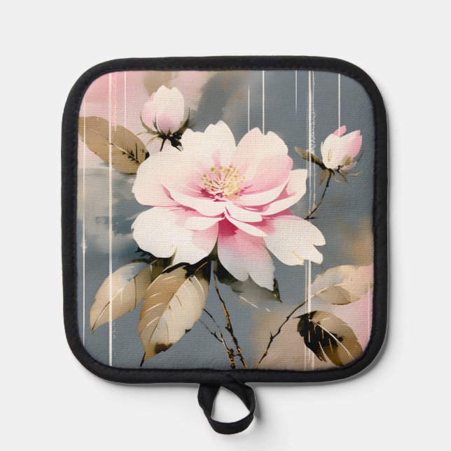 Abstract Pink Wabi Sabi Flower Pot Holder (Front)