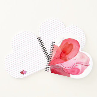 Abstract pink watercolor composition notebook