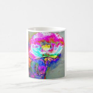 Abstract pink watercolor floral coffee mug