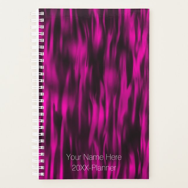 Abstract Pink Waves Modern Planner (Front)