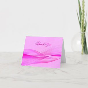 Abstract Pink Waves Thank You Note Card