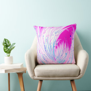 Abstract Pink White Enchanted Garden Cushion