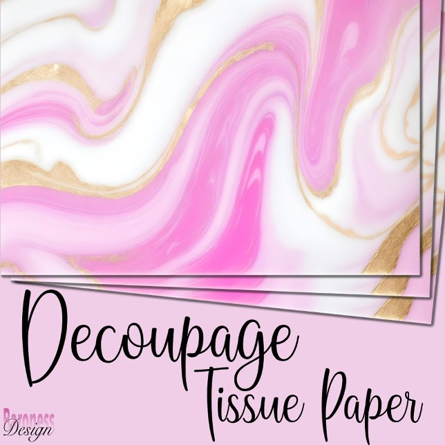 Abstract pink white gold glitter marble swirl tissue paper (Creator Uploaded)