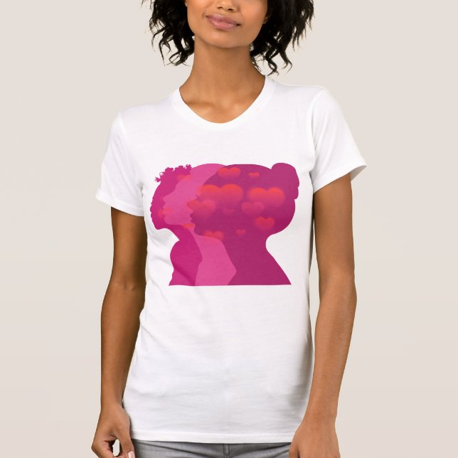 Abstract  pink woman silouette T-chirt T-Shirt (Front)