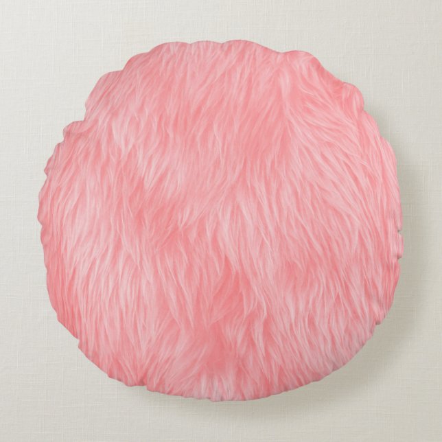 Abstract Pink wool , fabric background Round Cushion (Front)
