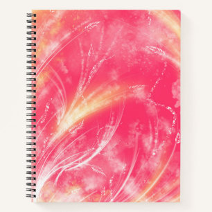 Abstract Pink Yellow Dandelions and fireflies Notebook