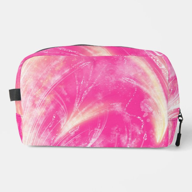 Abstract Pink Yellow Dandelions & fireflies  Dopp Kit (Front)