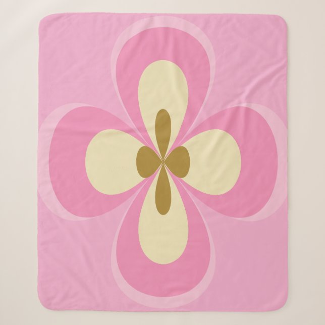 Abstract Pinks Art Sherpa Blanket (Front)