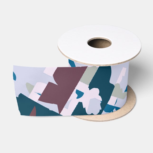 Abstract Plaid Design Satin Ribbon (Spool)