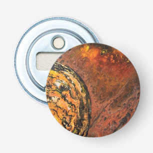 Abstract planet in red and orange bottle opener