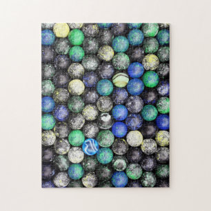 Abstract planetoid marbles jigsaw puzzle
