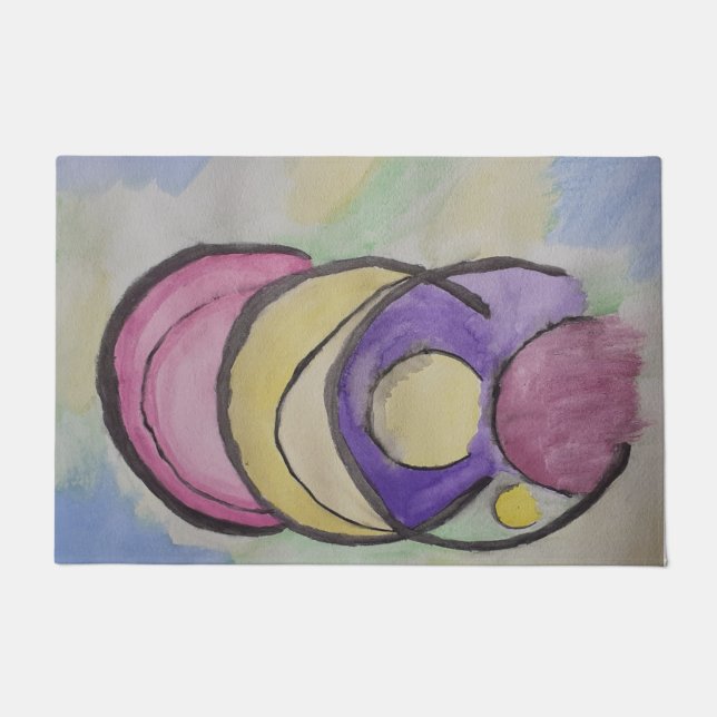 Abstract Planets Art Door Mat (Front)