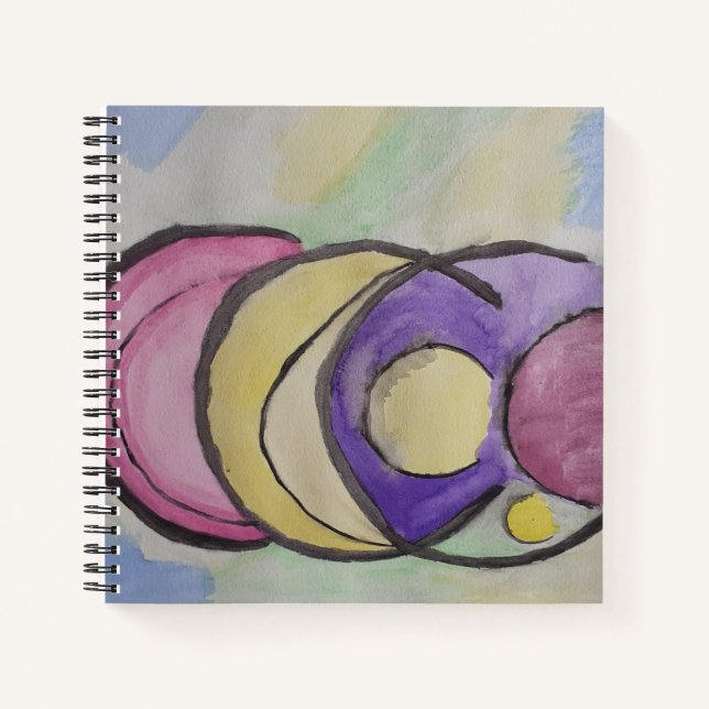 Abstract Planets Spiral Notebook (Front)